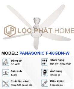 Thông số quạt trần panasonic 5 cánh F-60GDN