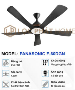 Thông số quạt trần panasonic loại 5 cánh F-60DGN