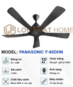 Thông số quạt trần panasonic loại 5 cánh F-60DHN