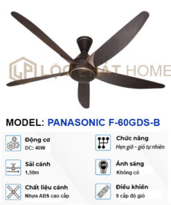 Thông số quạt trần panasonic loại 5 cánh F-60GDS-B