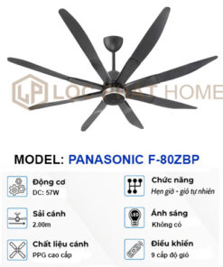 Thông số quạt trần panasonic loại 8 cánh F-80ZBP