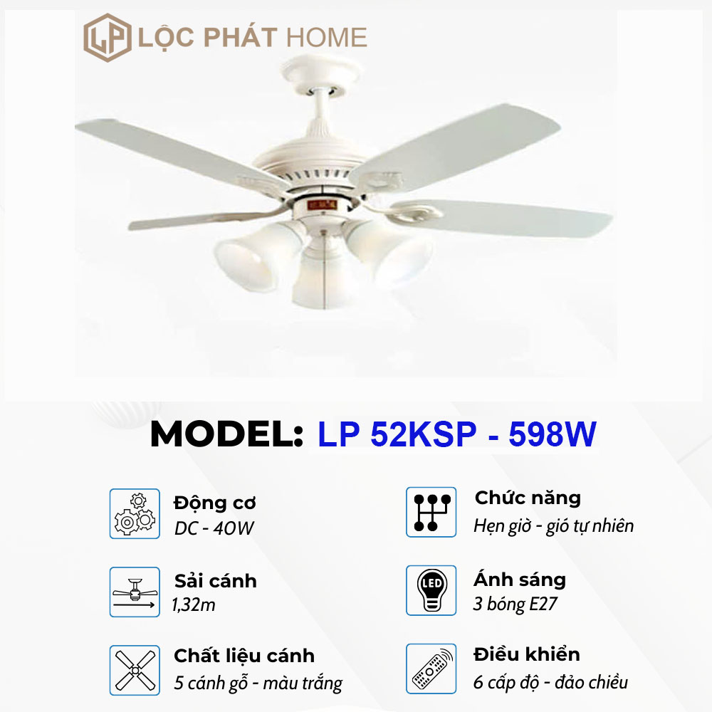 thong-so-quat-tran-5-canh-go-lp-52-ksp-598-w Thông số quạt trần 5 cánh gỗ LP 52KSP - 598W