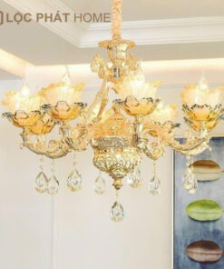 Đèn chùm thả pha lê 8 tay